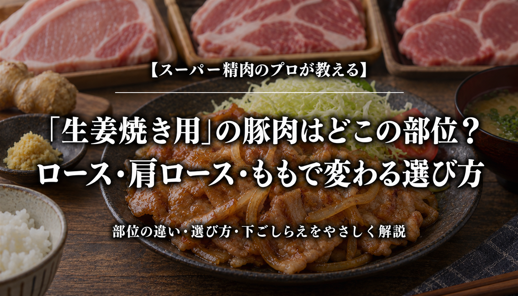 生姜焼き用の豚肉の部位と選び方を紹介する記事のアイキャッチ