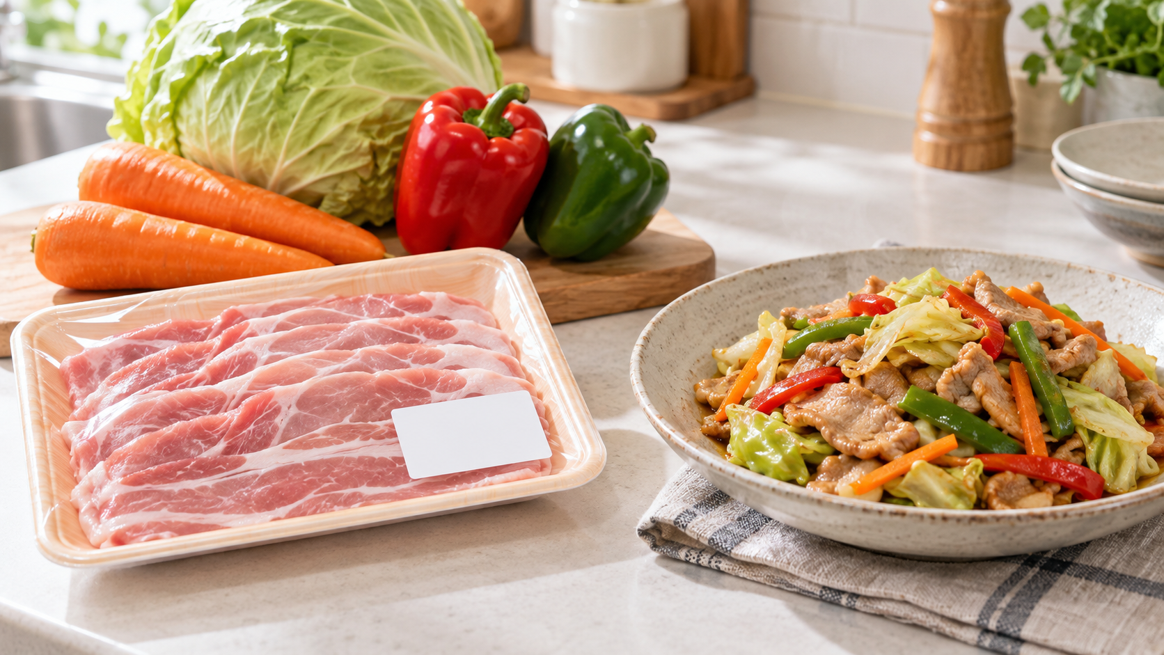 豚肉と野菜炒めの献立提案