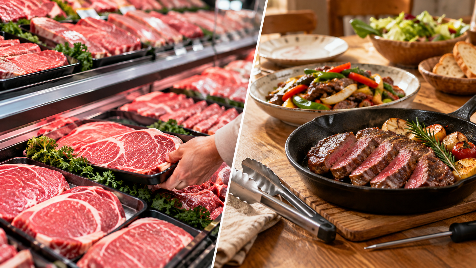 牛肉売場から家庭の料理につながる提案
